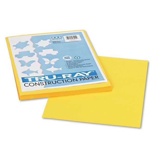 Pacon Paper, Construction, 9" x 12", Yellow, PK50 103004